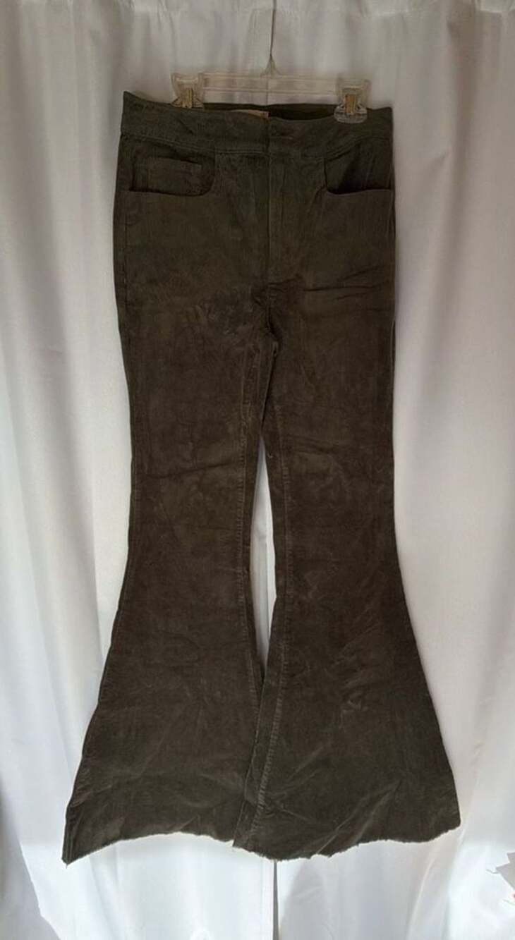Altar'd State Corduroy Flare Pants Size 25 Olive Green